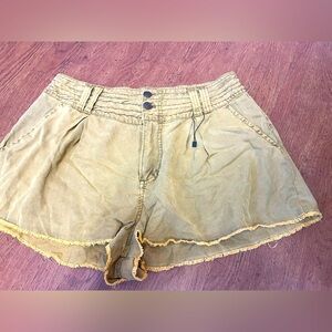Free People Brown Tahoe Tencel Shorts Hot Pants Side Pockets Sz 10 New w/o tags.